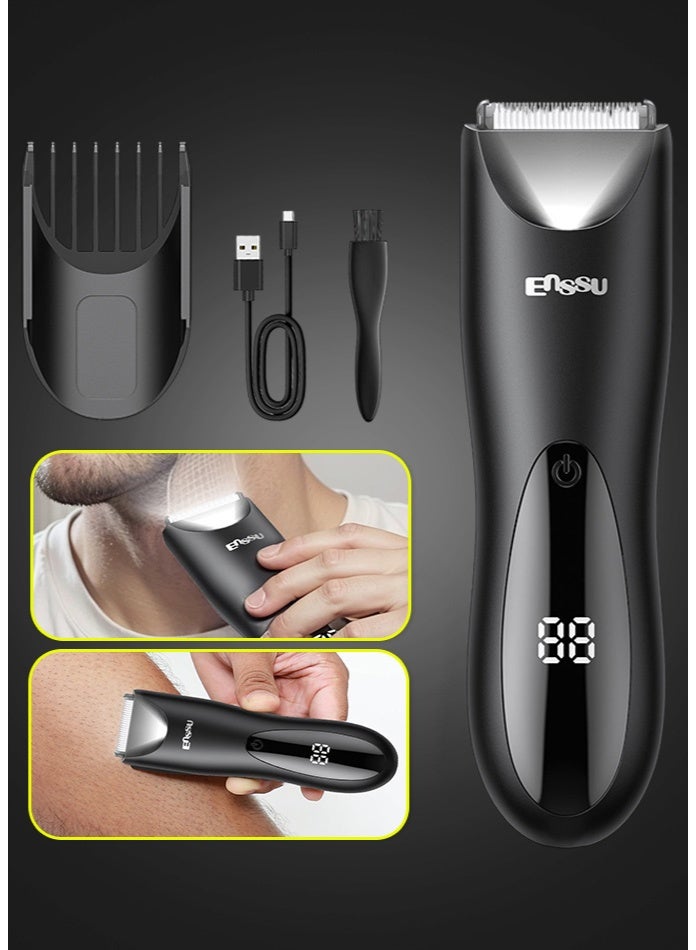 ENSSU Electric Body Hair Groomer for Men | BLADELOCK™ Safe Blade Body Trimmer | Cordless Men’s Body Shaver with LED Spotlight & LCD Display | 60 Minutes Runtime | Grooming Tool for Sensitive Areas - Image 2